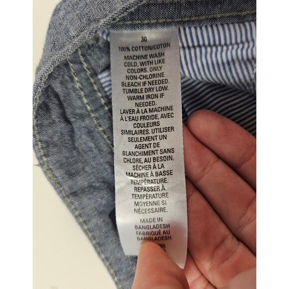 Wallin bros brothers size 30 chambray light cotton  casual chino shorts EUC ^* - Picture 3 of 6